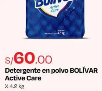 Wong Detergente en polvo BOLÍVAR Active Care X 4.2 kg oferta