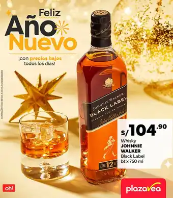 Plaza Vea Whisky JOHNNIE WALKER Black Label btx 750 ml oferta
