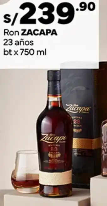 Plaza Vea Ron ZACAPA 23 años bt x 750 ml oferta