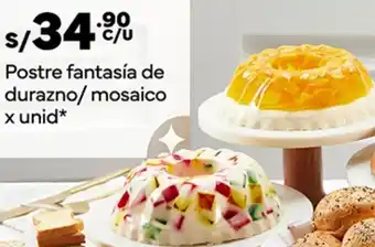 Plaza Vea Postre fantasía de durazno/ mosaico x unid oferta