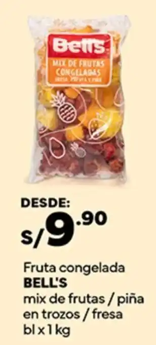 Plaza Vea Fruta congelada BELL'S mix de frutas /piña en trozos / fresa blx1kg oferta