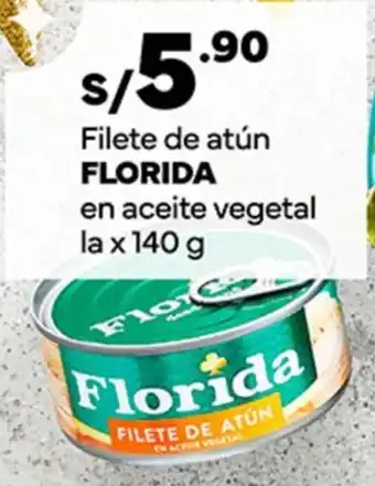 Plaza Vea Filete de atún FLORIDA en aceite vegetal la x 140 g oferta