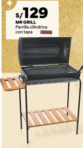 Plaza Vea MR GRILL Parrilla cilíndrica con tapa oferta
