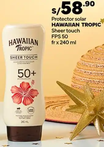 Plaza Vea Protector solar HAWAIIAN TROPIC Sheer touch FPS 50 fr x 240 ml oferta