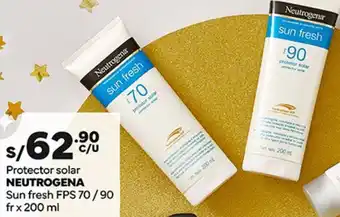 Plaza Vea Protector solar NEUTROGENA Sun fresh FPS 70/90 fr x 200 ml oferta