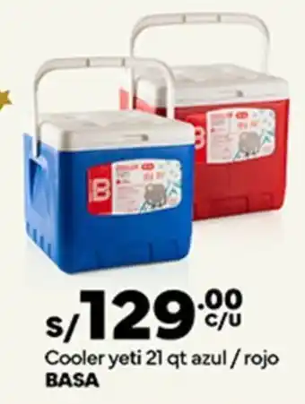 Plaza Vea Cooler yeti 21 qt azul / rojo BASA oferta