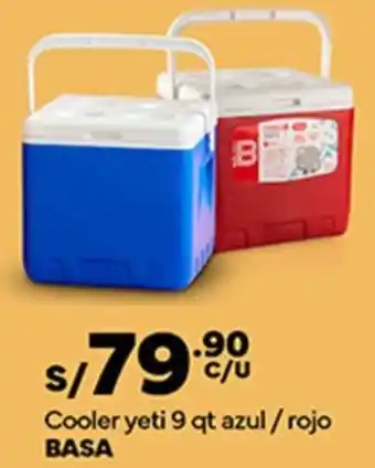 Plaza Vea Cooler yeti 9 qt azul / rojo BASA oferta