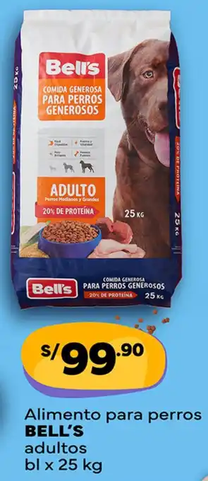 Plaza Vea Alimento para perros BELL'S adultos bl x 25 kg oferta