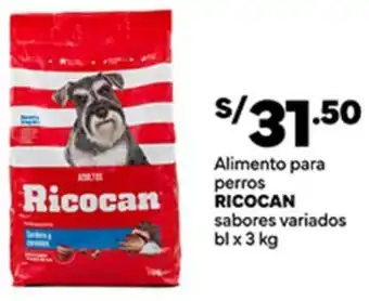 Plaza Vea Alimento para perros RICOCAN sabores variados blx 3 kg oferta