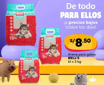 Plaza Vea Arena para gatos BELL'S bl x 3 kg oferta
