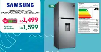 Tottus SAMSUNG REFRIGERADORA 299L TWIN COOLING CON DISPENSADOR oferta