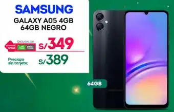 Tottus SAMSUNG GALAXY A05 4GB 64GB NEGRO oferta