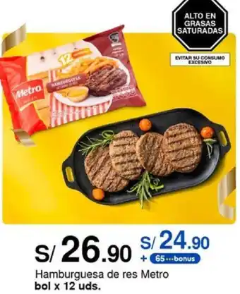 Metro Hamburguesa de res Metro bol x 12 uds. oferta