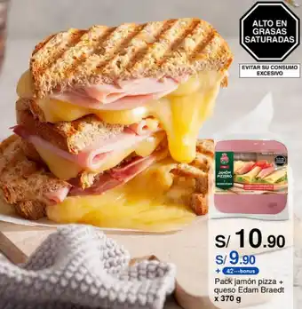 Metro Pack jamón pizza + queso Edam Braedt x 370 g oferta
