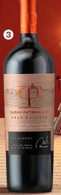 Wong VINO CASAS PATRONALES GRAN RESERVA BOT.X 750 ML oferta