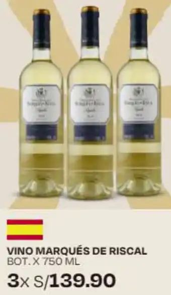 Wong VINO MARQUÉS DE RISCAL BOT. X 750 ML oferta