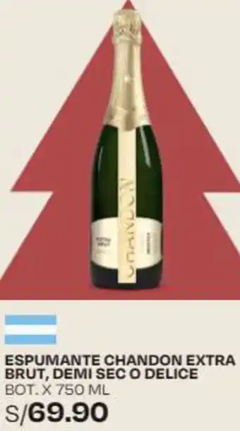 Wong ESPUMANTE CHANDON EXTRA BRUT, DEMI SEC O DELICE BOT. X 750 ML oferta