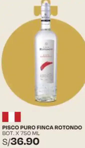 Wong PISCO PURO FINCA ROTONDO BOT. X 750 ML oferta