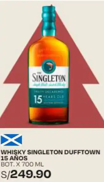 Wong WHISKY SINGLETON DUFFTOWN 15 AÑOS BOT. X 700 ML oferta