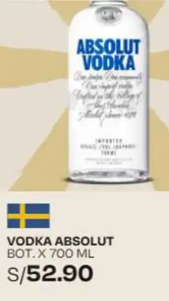 Wong VODKA ABSOLUT BOT.X 700 ML oferta