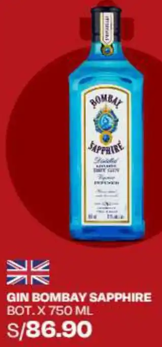 Wong GIN BOMBAY SAPPHIRE BOT. X 750 ML oferta
