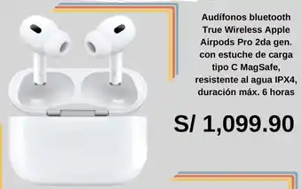 Coolbox Audífonos bluetooth True Wireless Apple Airpods Pro 2da gen oferta