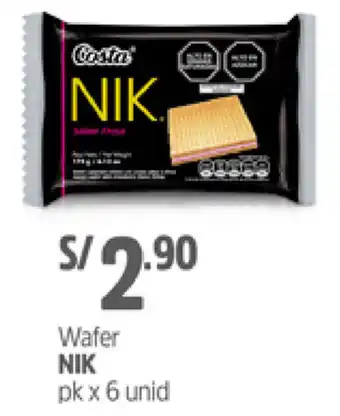 Plaza Vea Wafer NIK 6 unid oferta
