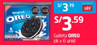 Plaza Vea Galleta Oreo 6 unid oferta