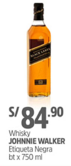 Plaza Vea Whisky Johnnie Walker Etiqueta Negra 750ml oferta