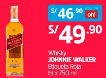 Plaza Vea Whisky Johnnie Walker Etiqueta Roja 750ml oferta