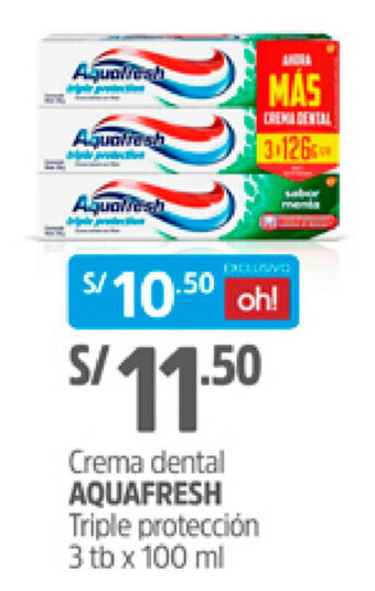 Plaza Vea Crema Dental Aquafresh Triple Protección 3 x 100ml oferta