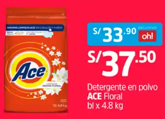 Plaza Vea Detergente en Polvo Ace Floral 4.8kg oferta