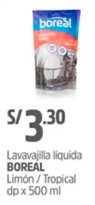 Plaza Vea Lavavajilla Líquida Boreal Limón/Tropical 500ml oferta