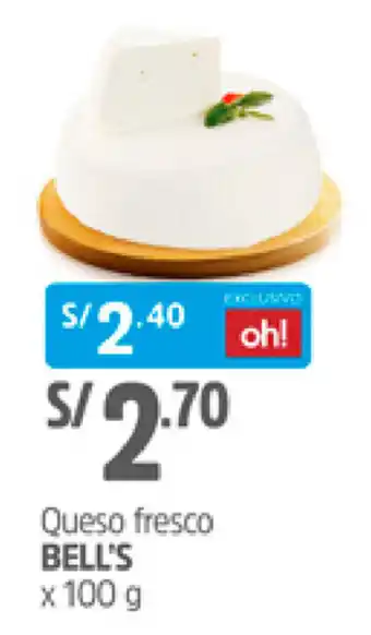 Plaza Vea Queso Fresco Bell's 100g oferta