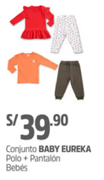 Plaza Vea Conjunto Baby Eureka Polo + Pantalón Bebés oferta