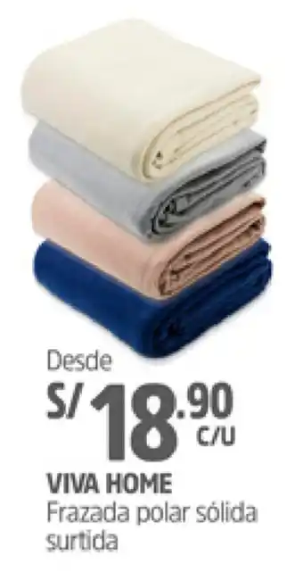 Plaza Vea Viva Home Frazada Polar Sólida Surtida oferta