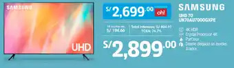 Plaza Vea Samsung UHD 70 UN70AU7000GXPE oferta