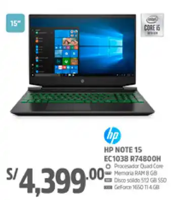 Plaza Vea HP Note 15 EC1038R74800H oferta