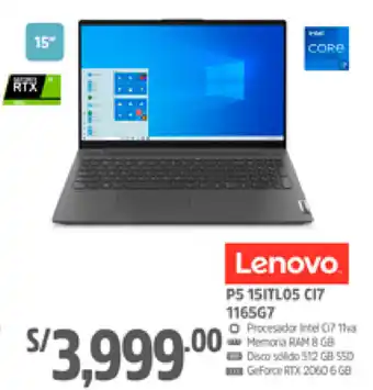 Plaza Vea Lenovo P5 15ITL05 C17 1165G7 oferta