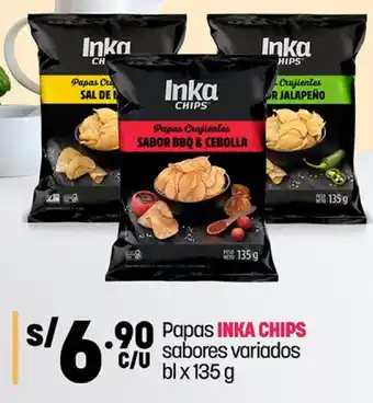 Plaza Vea Papas INKA CHIPS sabores variados bl x 135 g oferta