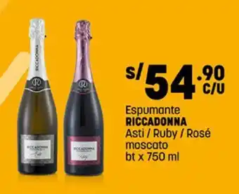 Plaza Vea Espumante RICCADONNA Asti / Ruby / Rosé moscato bt x 750 ml oferta