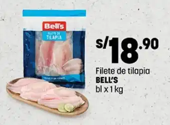 Plaza Vea Filete de tilapia BELL'S bl x 1kg oferta