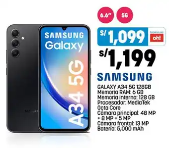 Plaza Vea SAMSUNG GALAXY A34 5G 128GB oferta