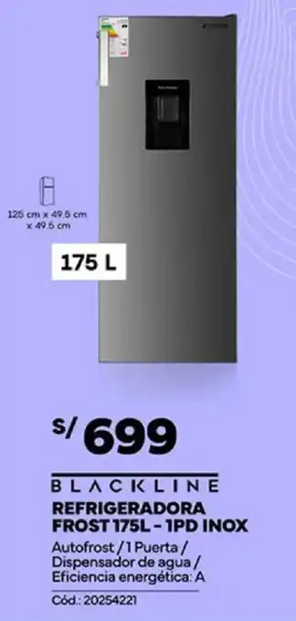 Plaza Vea BLACKLINE REFRIGERADORA FROST 175L - 1PD INOX oferta