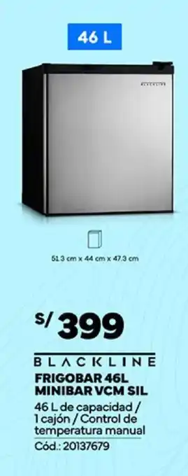 Plaza Vea BLACKLINE FRIGOBAR 46L oferta