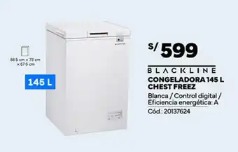 Plaza Vea BLACKLINE CONGELADORA 145 L CHEST FREEZ oferta
