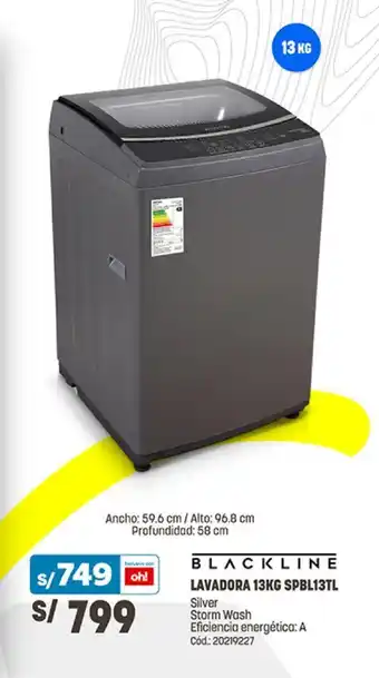 Plaza Vea BLACKLINE LAVADORA 13KG SPBL13TL oferta