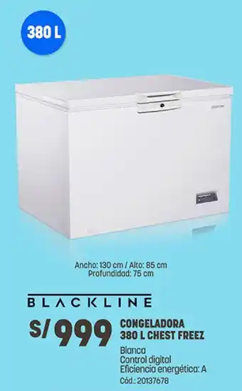 Plaza Vea BLACKLINE CONGELADORA 380L CHEST FREEZ oferta
