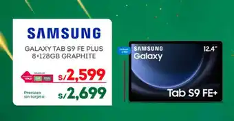 Tottus SAMSUNG GALAXY TAB S9 FE PLUS 8+128GB GRAPHITE oferta