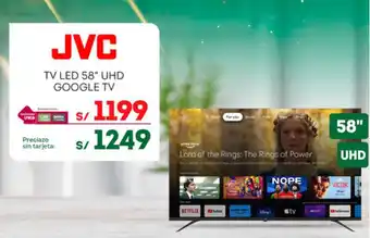 Tottus JVC GOOGLE TV LED 58" oferta